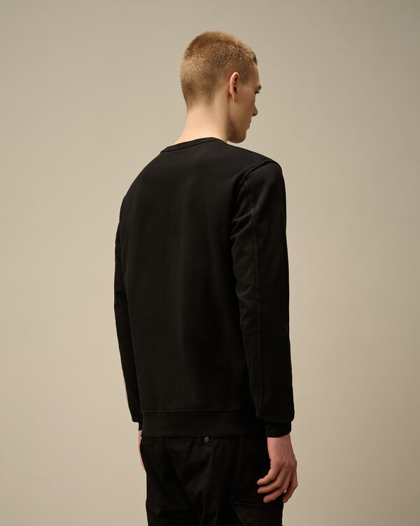 C.p. Company Light Fleece Crewneck Lens Sweatshirt BLACK