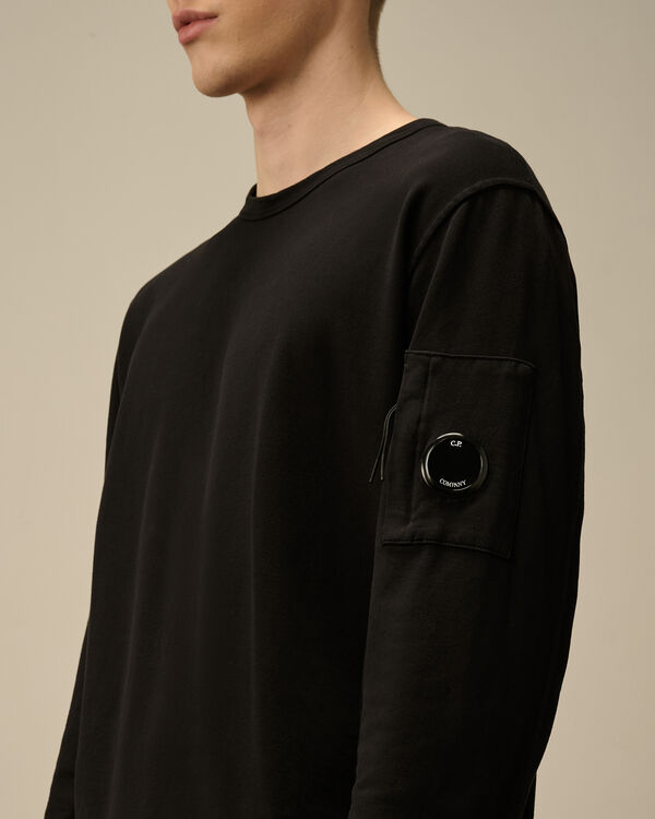 C.p. Company Light Fleece Crewneck Lens Sweatshirt BLACK