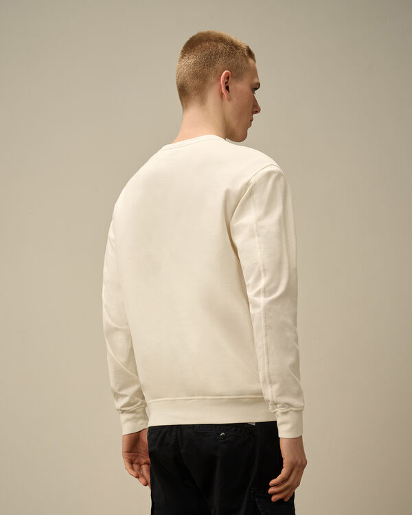 C.p. Company Light Fleece Crewneck Lens Sweatshirt GAUZE WHITE