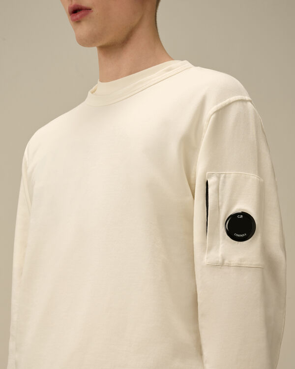 C.p. Company Light Fleece Crewneck Lens Sweatshirt GAUZE WHITE
