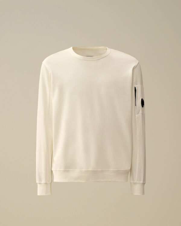 c.p. company Light Fleece Crewneck Lens Sweatshirt GAUZE WHITE