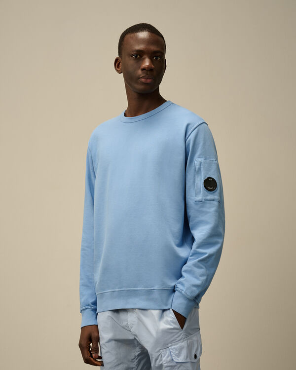 C.p. Company Light Fleece Crewneck Lens Sweatshirt PACIFIC COAST - LIGHT-BLUE