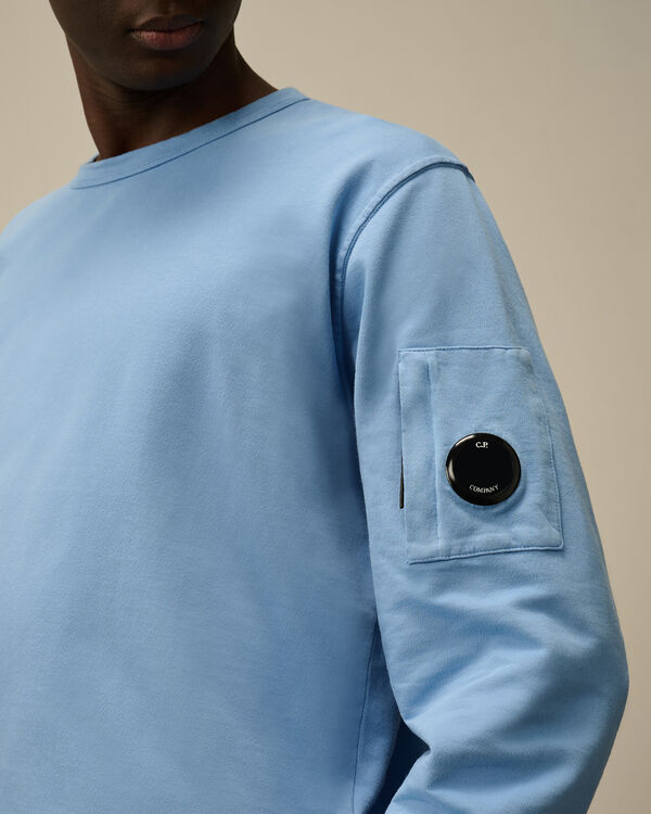 C.p. Company Light Fleece Crewneck Lens Sweatshirt PACIFIC COAST - LIGHT-BLUE