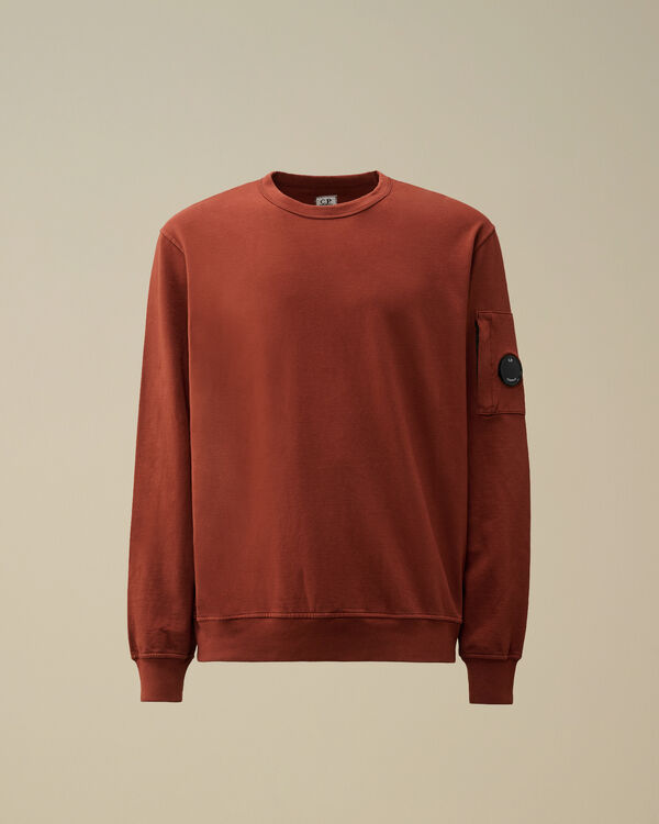 c.p. company Light Fleece Crewneck Lens Sweatshirt SABLE - BROWN c.p. company Light Fleece Crewneck Lens Sweatshirt SABLE - BROWN