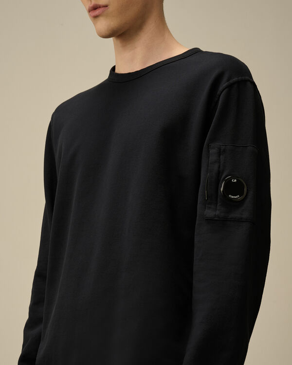 C.p. Company Light Fleece Crewneck Lens Sweatshirt TOTAL ECLIPSE - BLUE