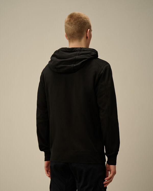C.p. Company Light Fleece Full Zip Hooded Sweatshirt BLACK