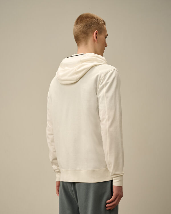 C.p. Company Light Fleece Full Zip Hooded Sweatshirt GAUZE WHITE