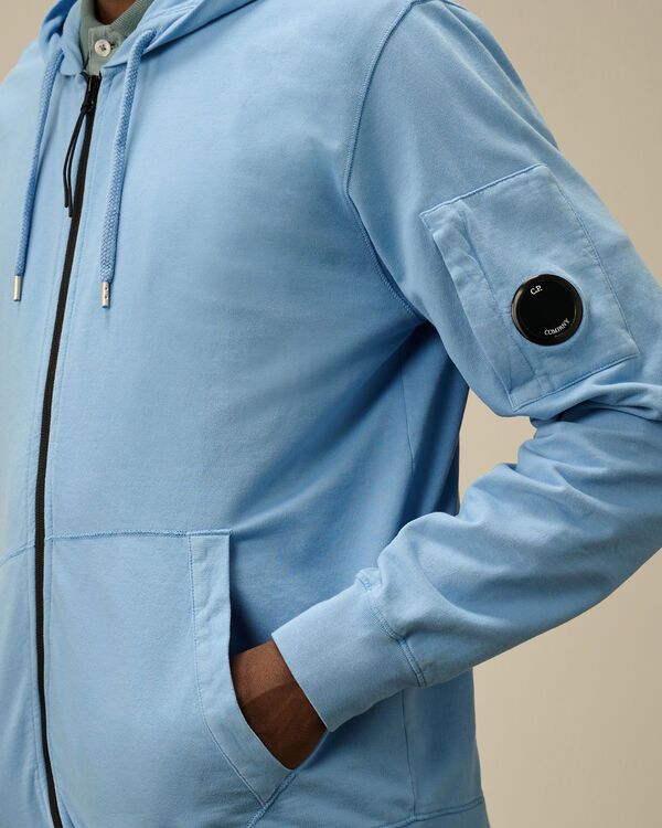 C.p. Company Light Fleece Full Zip Hooded Sweatshirt PACIFIC COAST - LIGHT-BLUE