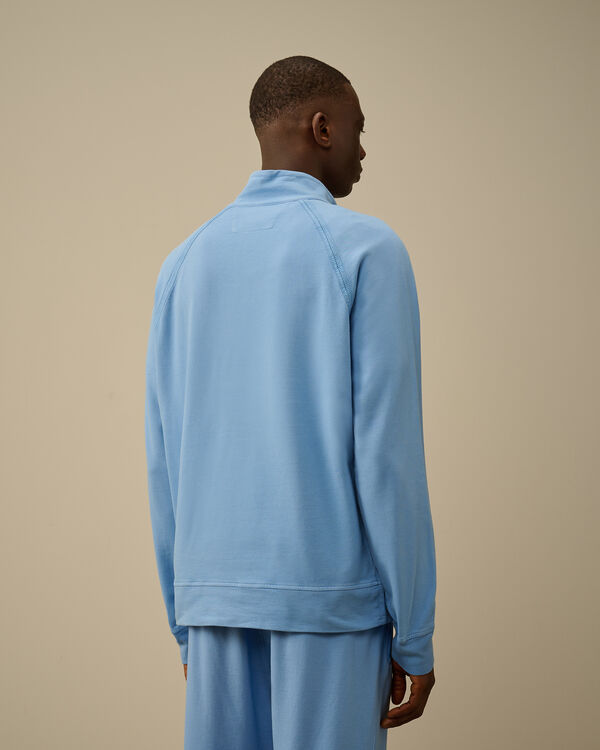 C.p. Company Light Fleece Half Zip Logo Sweatshirt PACIFIC COAST - LIGHT-BLUE