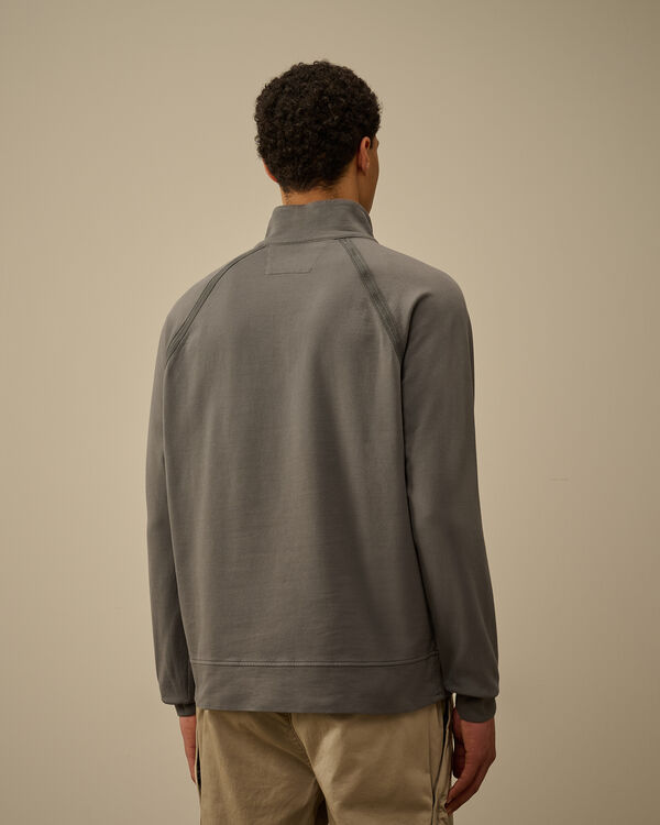 C.p. Company Light Fleece Half Zip Logo Sweatshirt SMOKED PEARL - GREY
