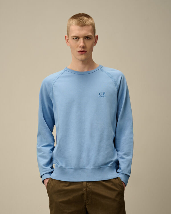 C.p. Company Light Fleece Logo Crewneck Sweatshirt PACIFIC COAST - LIGHT-BLUE