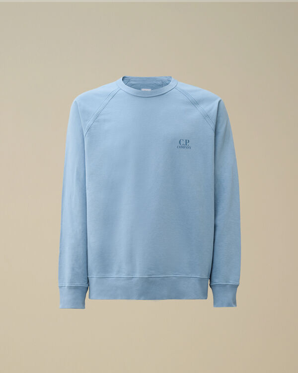 c.p. company Light Fleece Logo Crewneck Sweatshirt PACIFIC COAST - LIGHT-BLUE