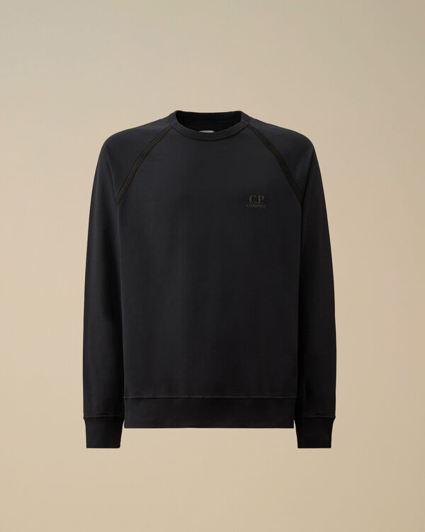 c.p. company Light Fleece Logo Crewneck Sweatshirt TOTAL ECLIPSE - BLUE