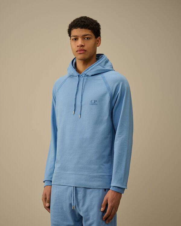 C.p. Company Light Fleece Logo Hooded Sweatshirt PACIFIC COAST - LIGHT-BLUE