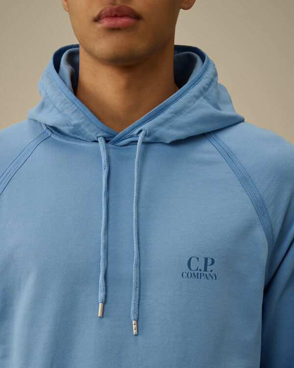 C.p. Company Light Fleece Logo Hooded Sweatshirt PACIFIC COAST - LIGHT-BLUE