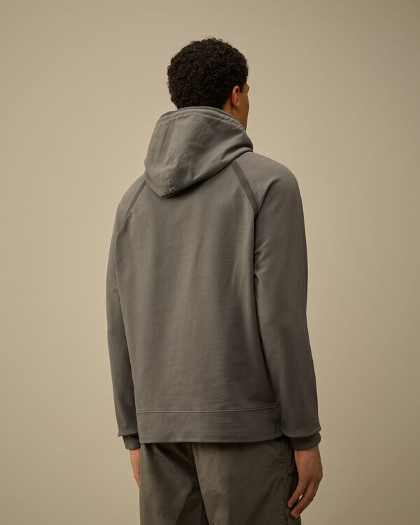 C.p. Company Light Fleece Logo Hooded Sweatshirt SMOKED PEARL - GREY