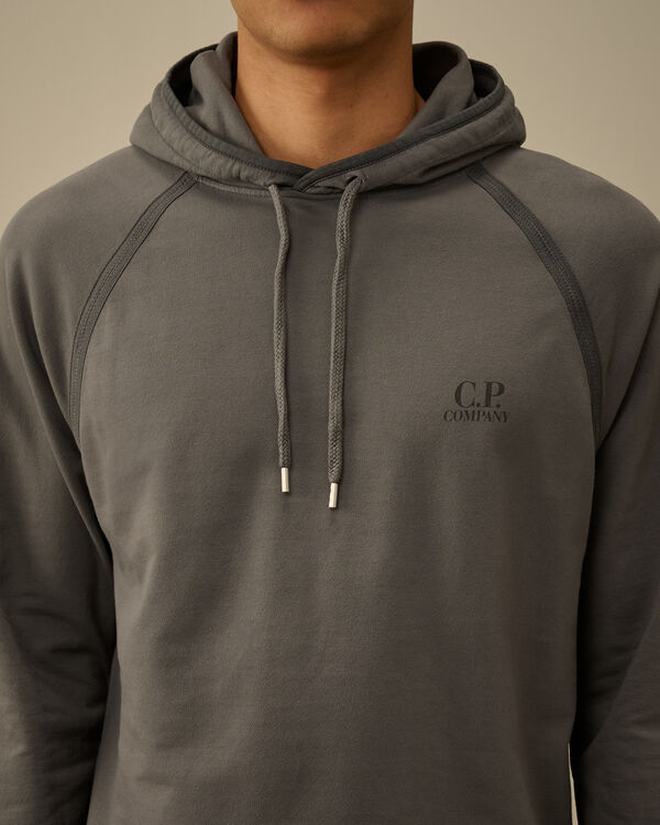 C.p. Company Light Fleece Logo Hooded Sweatshirt SMOKED PEARL - GREY