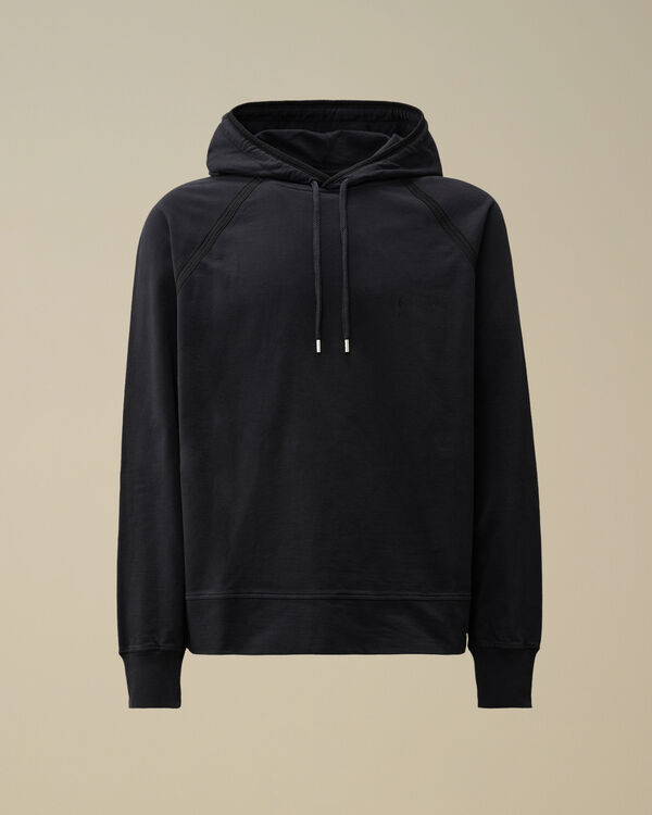 c.p. company Light Fleece Logo Hooded Sweatshirt TOTAL ECLIPSE - BLUE