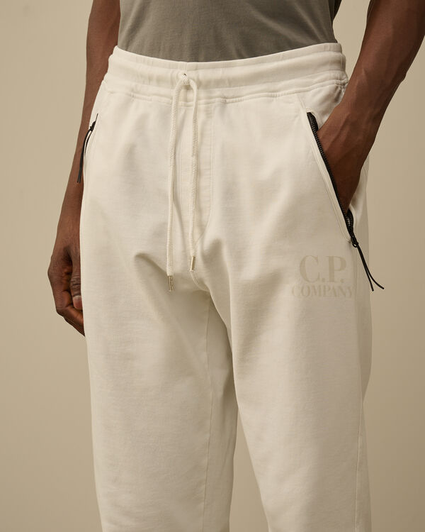 C.p. Company Light Fleece Logo Sweatpants GAUZE WHITE