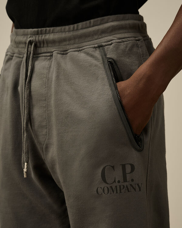 C.p. Company Light Fleece Logo Sweatpants SMOKED PEARL - GREY