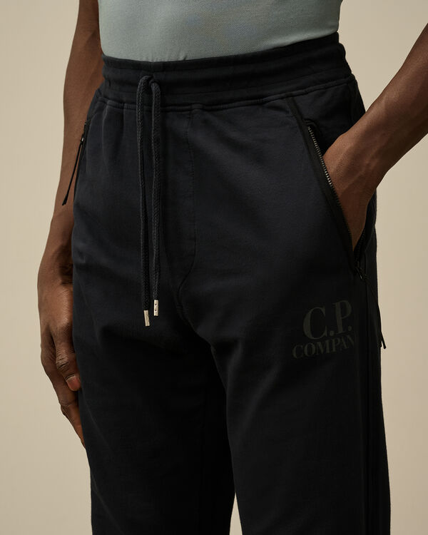 C.p. Company Light Fleece Logo Sweatpants TOTAL ECLIPSE - BLUE