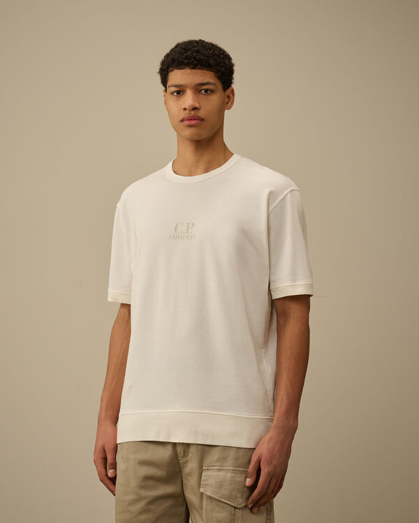C.p. Company Light Fleece Short Sleeve Sweatshirt GAUZE WHITE