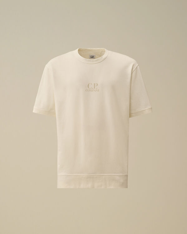 c.p. company Light Fleece Short Sleeve Sweatshirt GAUZE WHITE