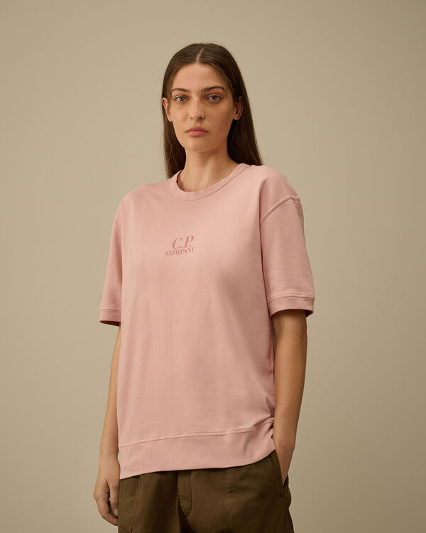 C.p. Company Light Fleece Short Sleeve Sweatshirt MISTY ROSE - PINK