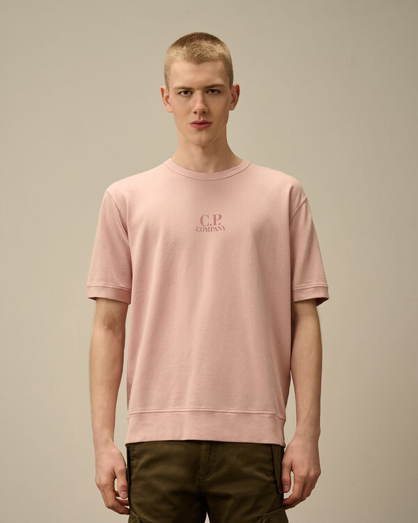 C.p. Company Light Fleece Short Sleeve Sweatshirt MISTY ROSE - PINK