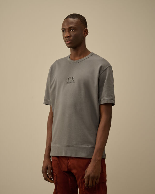 C.p. Company Light Fleece Short Sleeve Sweatshirt SMOKED PEARL - GREY