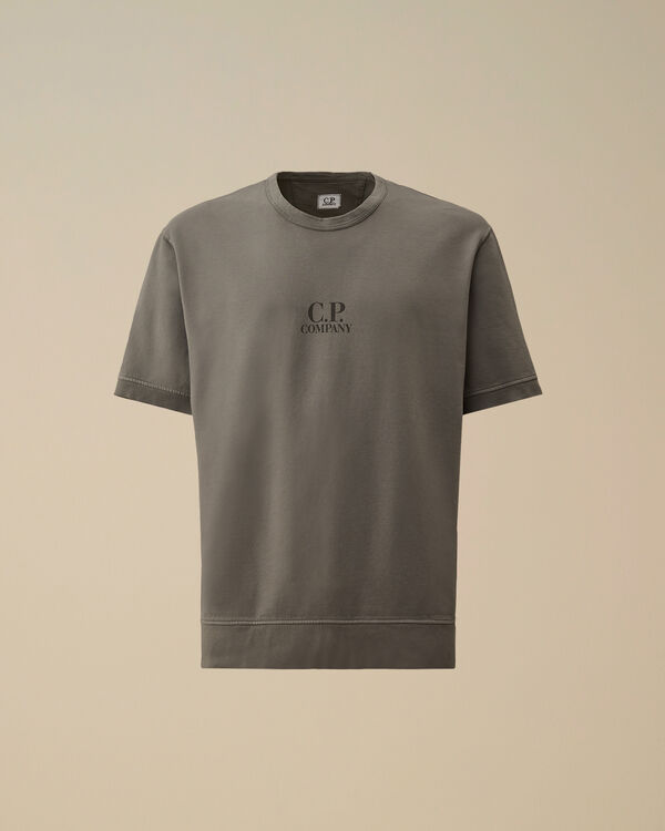 c.p. company Light Fleece Short Sleeve Sweatshirt SMOKED PEARL - GREY
