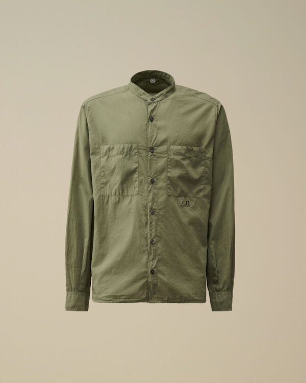 c.p. company Light Mussola Banded Collar Shirt THYME - GREEN