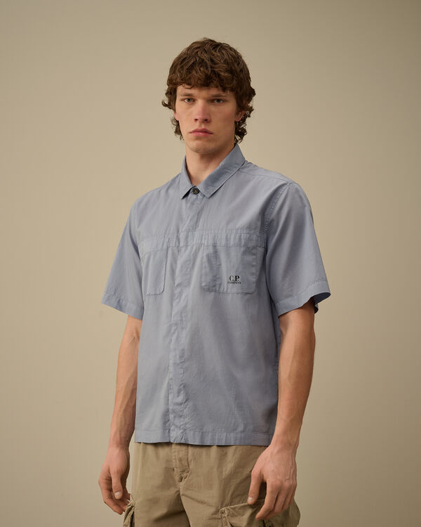C.p. Company Light Mussola Boxy Short Sleeve Shirt LAVANDER VIOLET