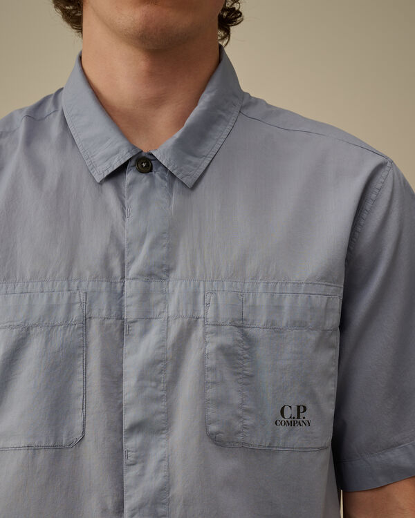 C.p. Company Light Mussola Boxy Short Sleeve Shirt LAVANDER VIOLET