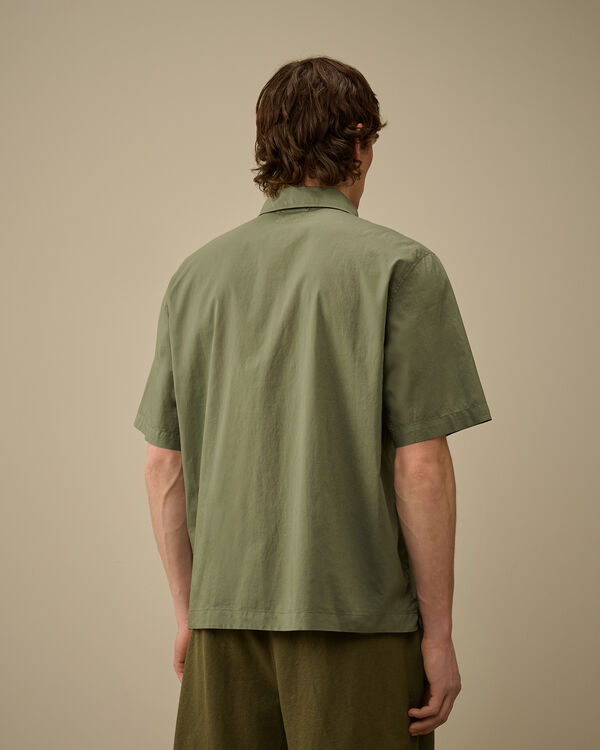 C.p. Company Light Mussola Boxy Short Sleeve Shirt THYME - GREEN