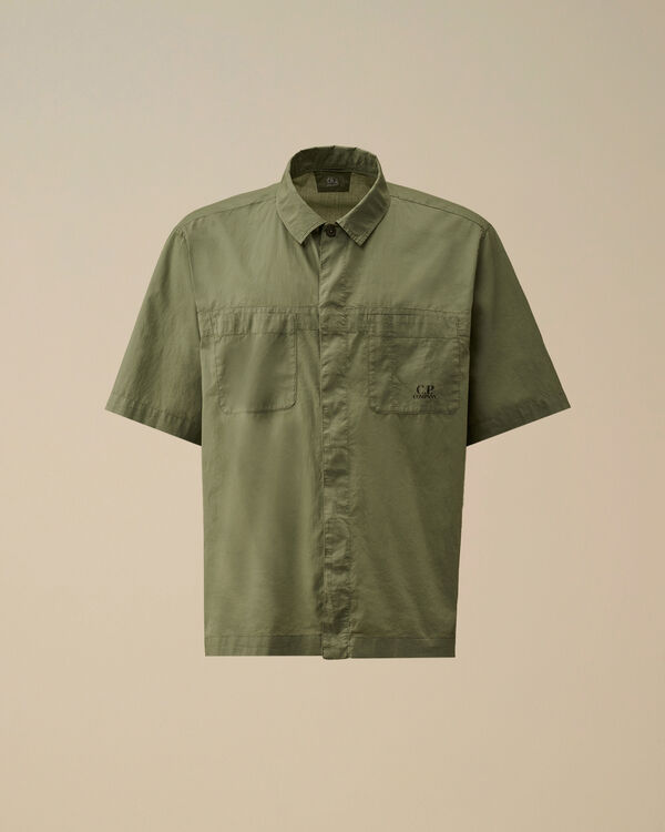 c.p. company Light Mussola Boxy Short Sleeve Shirt THYME - GREEN