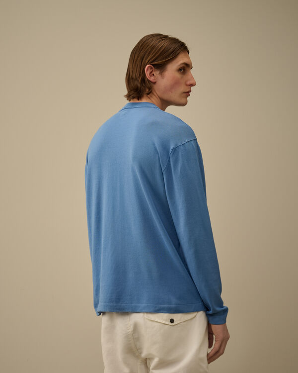C.p. Company Lisle Thread Crewneck Logo Knit PACIFIC COAST - LIGHT-BLUE
