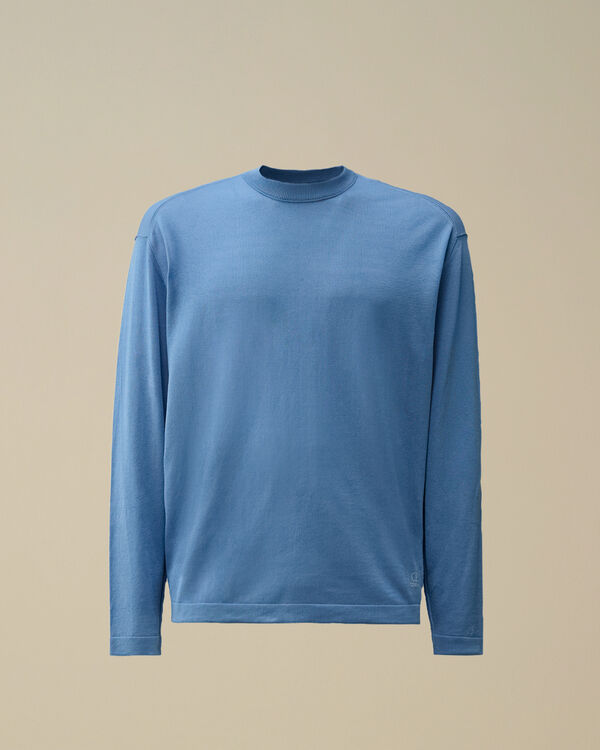 c.p. company Lisle Thread Crewneck Logo Knit PACIFIC COAST - LIGHT-BLUE