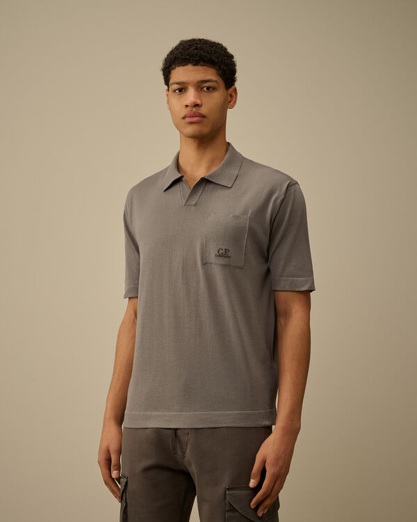 C.p. Company Lisle Thread Polo Knit SMOKED PEARL - GREY