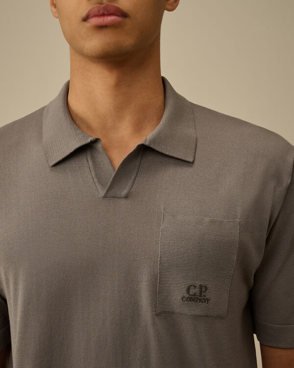 C.p. Company Lisle Thread Polo Knit SMOKED PEARL - GREY