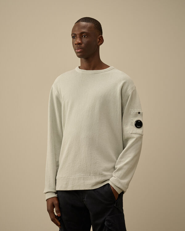 C.p. Company Malfilè Fleece Crewneck Sweatshirt BLUE FOX - GREY