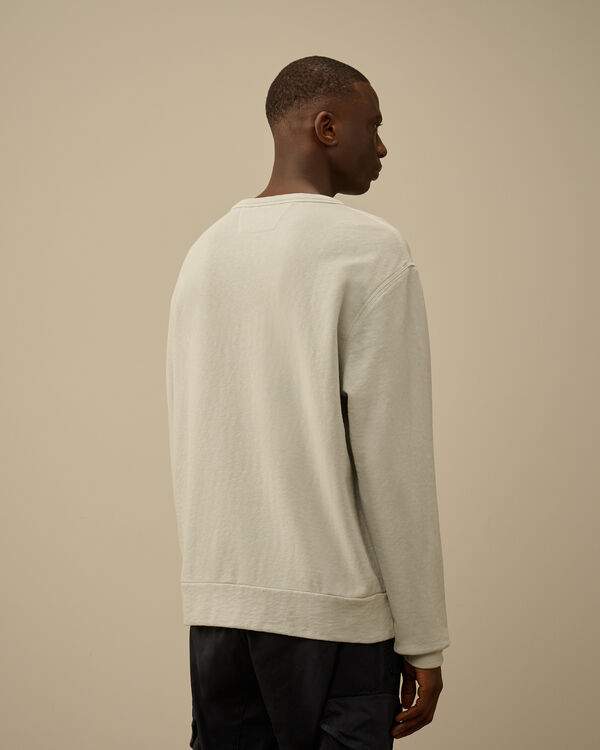 C.p. Company Malfilè Fleece Crewneck Sweatshirt BLUE FOX - GREY