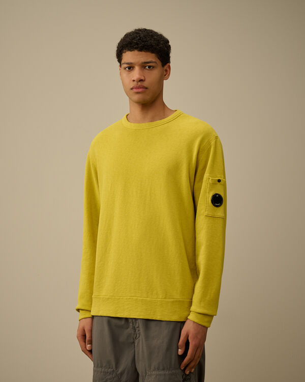 C.p. Company Malfilè Fleece Crewneck Sweatshirt CRESS GREEN - YELLOW
