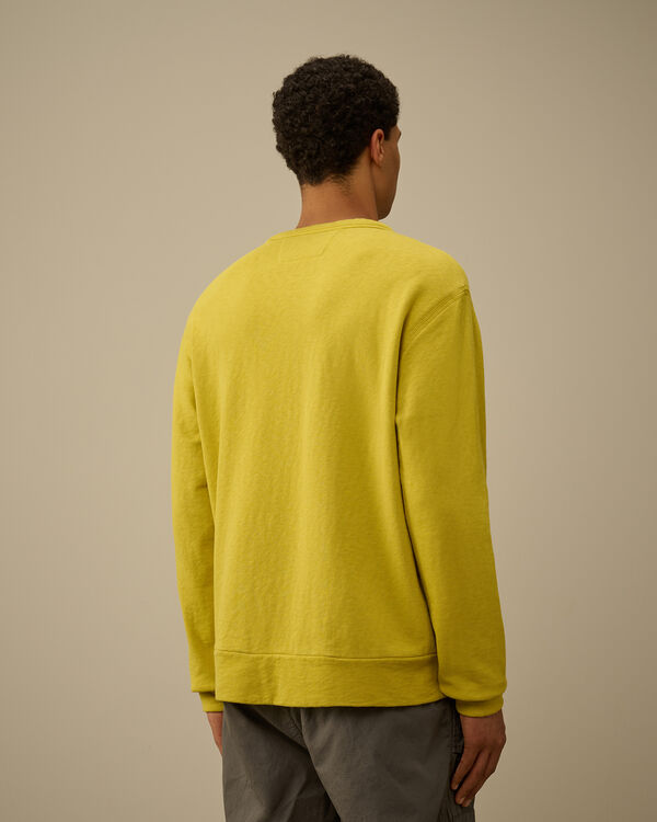 C.p. Company Malfilè Fleece Crewneck Sweatshirt CRESS GREEN - YELLOW