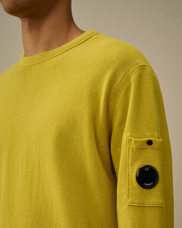 C.p. Company Malfilè Fleece Crewneck Sweatshirt CRESS GREEN - YELLOW