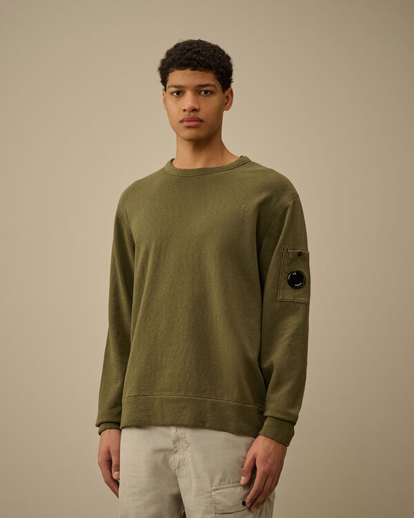 C.p. Company Malfilè Fleece Crewneck Sweatshirt THYME - GREEN