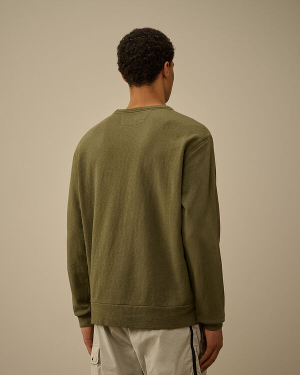 C.p. Company Malfilè Fleece Crewneck Sweatshirt THYME - GREEN