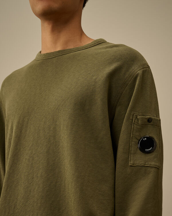C.p. Company Malfilè Fleece Crewneck Sweatshirt THYME - GREEN