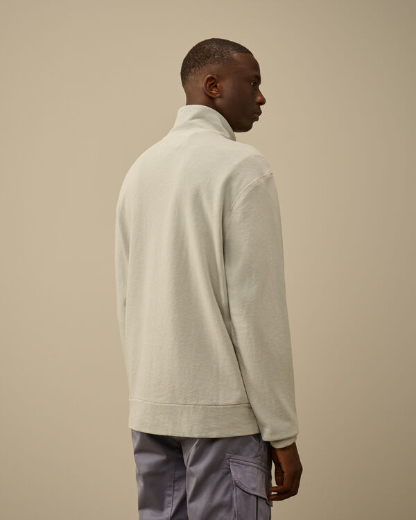 C.p. Company Malfilè Fleece Half Button Sweatshirt BLUE FOX - GREY