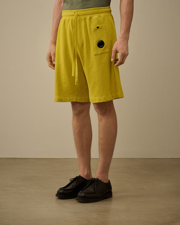 C.p. Company Malfilè Fleece Lens Shorts CRESS GREEN - YELLOW